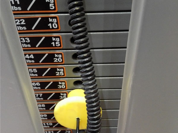 Weight stack with magnetic pin